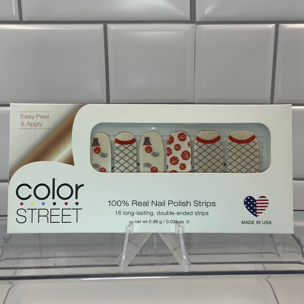 Color Street Slam Dunk FDS445 Nail Polish Strips Basketball 16 Count